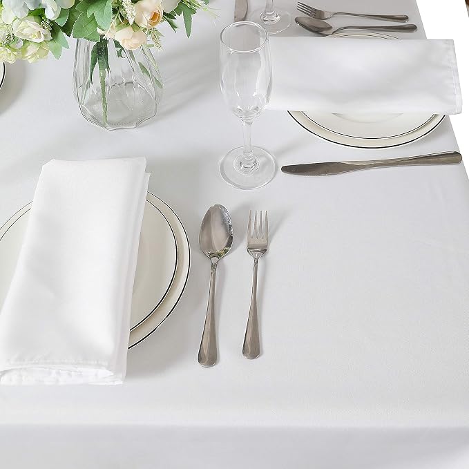 Cupuamon Square Tablecloth 90x90 inch Washable Polyester Fabric Table Cloth for Wedding Party Dining Banquet Decoration(90x90,White) - Image 7
