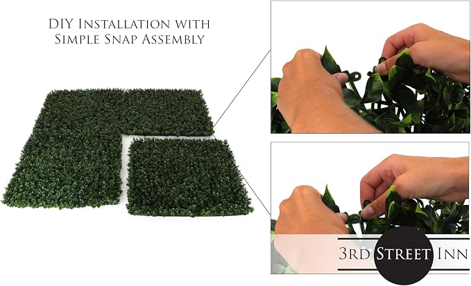 3rd Street Inn Artificial Greenery Wall Panels for Privacy - 12-Pack - Image 6