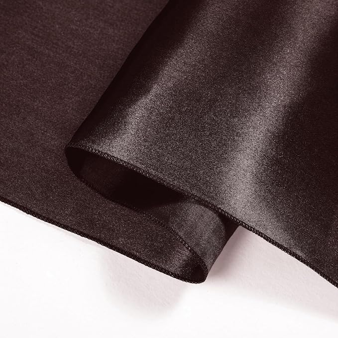 SI Pack of 5 Wedding 12 x 108 inch Satin Table Runner for Wedding, Decorations for Graduations, Engagements, Birthday Parties, Banquets, Runners fit Rectangle, Round Table - Coffee - Image 8