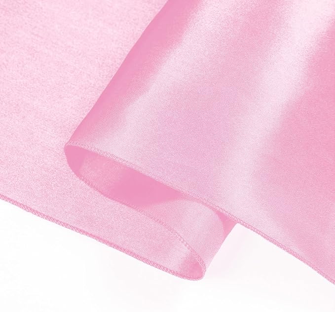 SI Pack of 5 Wedding 12 x 108 inch Satin Table Runner for Wedding, Decorations for Graduations, Engagements, Birthday Parties, Banquets, Runners fit Rectangle, Round Table - Pink - Image 8