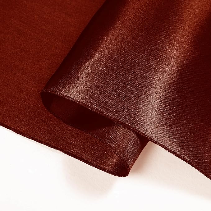 SI Pack of 20 Wedding 12 x 108 inch Satin Table Runner for Wedding, Decorations for Graduations, Engagements, Birthday Parties, Banquets, Runners fit Rectangle, Round Table - Rust - Image 8