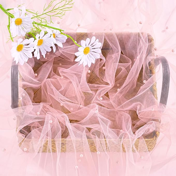 Pearl Gauze Table Runner Tulle Fabric 10ft Wedding Veil Seasonal Dessert - Image 6