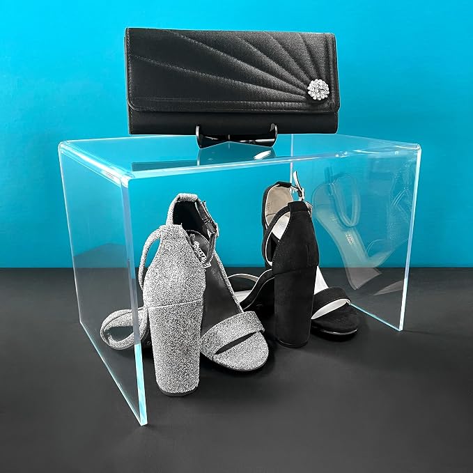 Plymor 9" H x 13.5" W x 9" D Clear Rectangular Display Riser (6 Pack) | 1/4" thick acrylic - Image 3