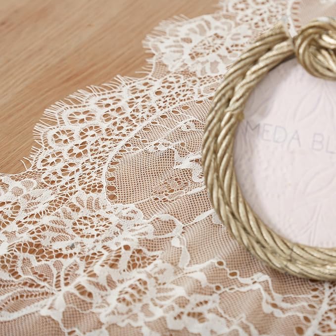 Ivory Lace Table Runner 14 x 120 Inch Embroidered Boho Centerpieces Decor - Image 6