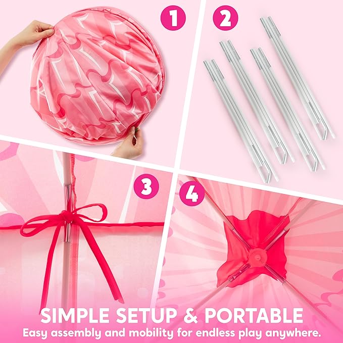 JOYIN Princess Tent Girls Large Playhouse Kids Castle Play Tent for Children, Pop Up Play House for Toddlers Indoor and Outdoor Games