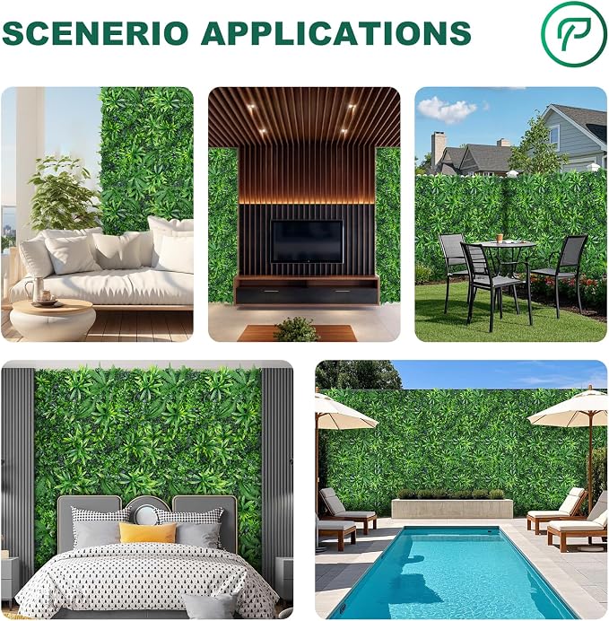 Yangrass Faux Grass Wall Roll with Money Tree Leaves, 60"x120" (50sqft) | UV-Anti, Privacy Screen for Garden, Fake Greenery Backdrop Wall Panels, Indoor & Outdoor Decor for Birthday Wedding Party - Image 7