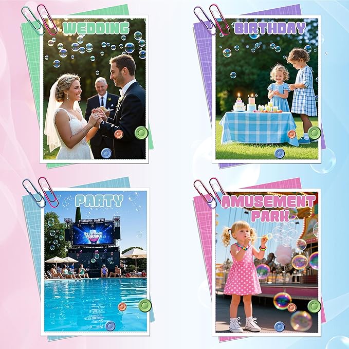 Lulu Home Concentrated Bubble Solution, 1 L/ 33.8 OZ Refill for Bubble Machines, Giant Wands, and Blowers - Up to 2.5 Gallons for Kids' Birthday Parties