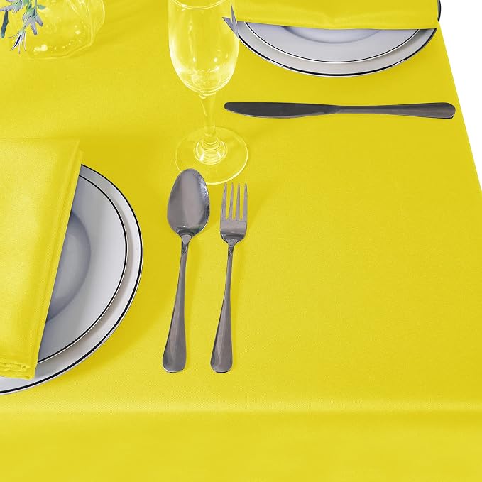 Cupuamon Square Tablecloth 70x70 inch Washable Polyester Fabric Table Cloth for Wedding Party Dining Banquet Decoration(70x70,Yellow) - Image 7