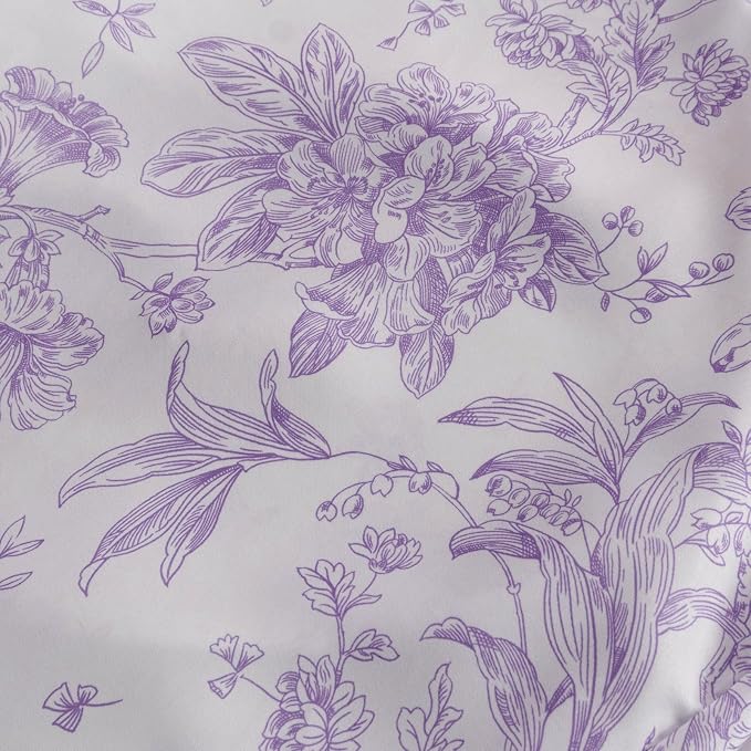Efavormart 10 Pack Polyester Folding Chair Covers – White Lavender Lilac French Toile Pattern, Reusable Stain-Resistant Slip-On Slipcovers - Image 7