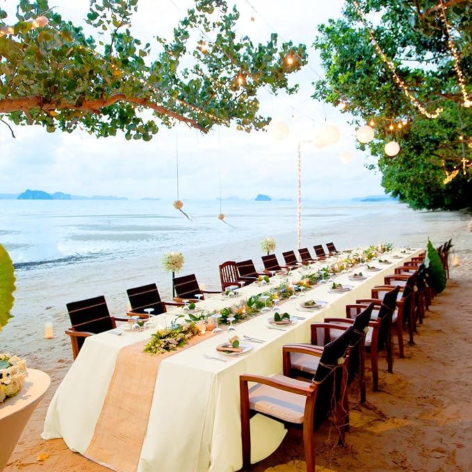 10 Pack Beige Tablecloth 60 x 126 Inch Beige Table Cloth for 8 Foot Rectangle Tables Cream Tablecloth Washable Polyester Fabric Cream Table Cloth Rectangle for Parties Wedding Banquet - Image 7