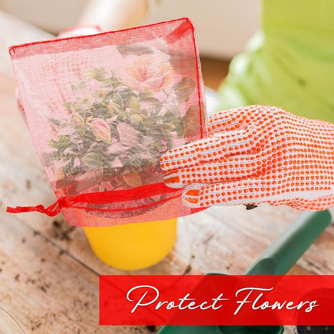 Silkfly 300 Pcs Organza Bags 4x6 Inch Bulk, Solid Style, Red | Drawstring Gift Bags, Mini Mesh Pouches, for Candy, Jewelry, Wedding Party Favors - Image 6