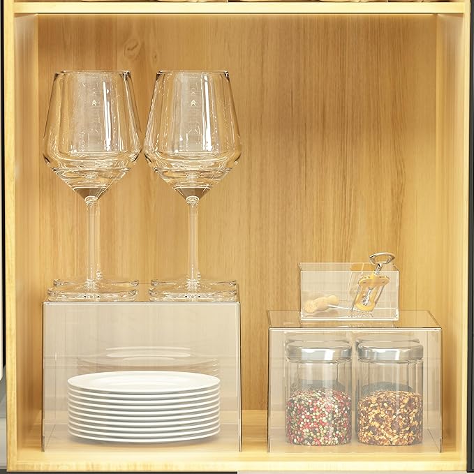 6 Pcs Clear Acrylic Boxes for Display as Buffet Risers and Stands, Food Risers for Party, Table, Stands, including 8", 7", 6", 5", 4", 3" (Small, 6Pcs, Clear) - Image 6