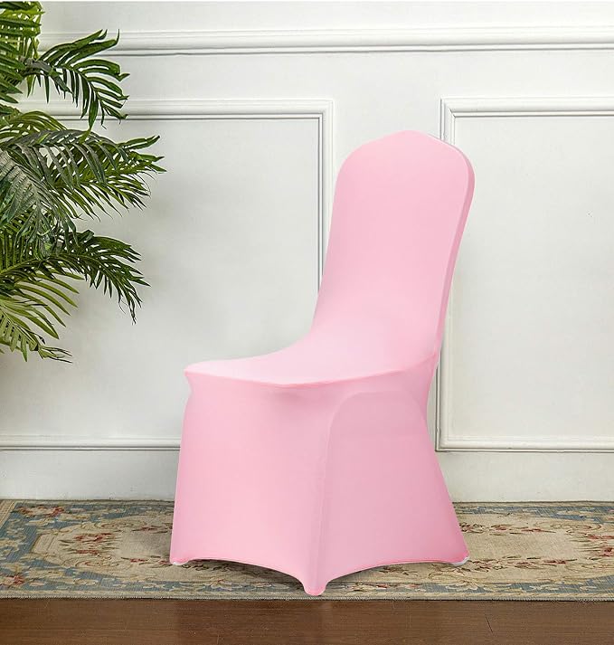 Peomeise Stretch Spandex Chair Cover for Wedding Party Dining Banquet Event (Pink, 6) - Image 7