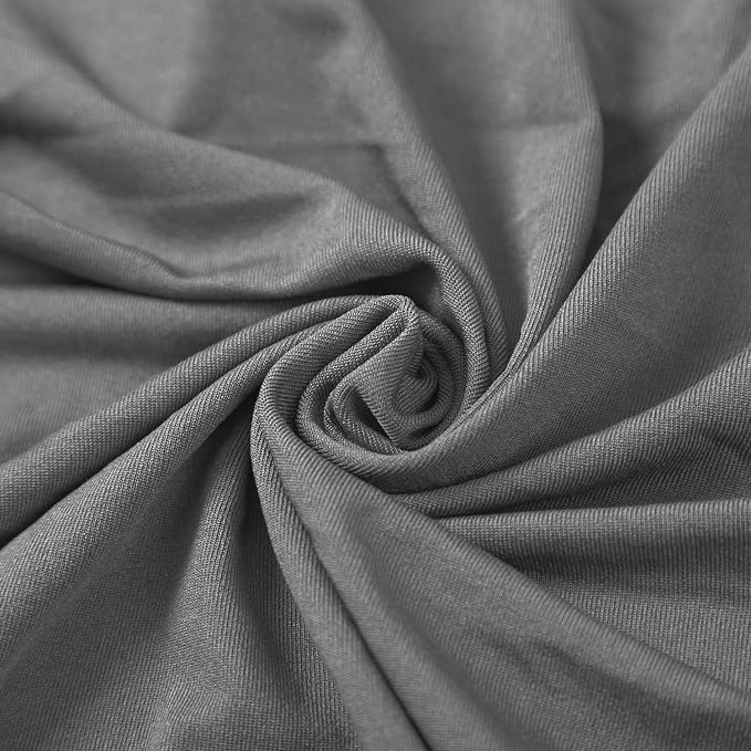 Peomeise Stretch Spandex Chair Cover for Wedding Party Dining Banquet Event (Grey, 25) - Image 7