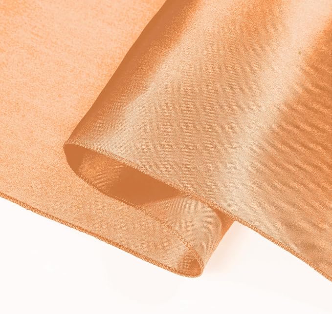 SI Pack of 25 Wedding 12 x 108 inch Satin Table Runner for Wedding, Decorations for Graduations, Engagements, Birthday Parties, Banquets, Runners fit Rectangle, Round Table - Peach - Image 8