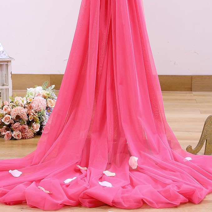 Hot Pink Tulle Backdrop Curtain for Parties 10ft x 8ft Fuchsia Sheer Backdrop Curtains for Baby Shower Birthday Wedding Bridal Shower Photo Shoot Photography Background Decorations 2 Panels 5ft x 8ft - Image 7