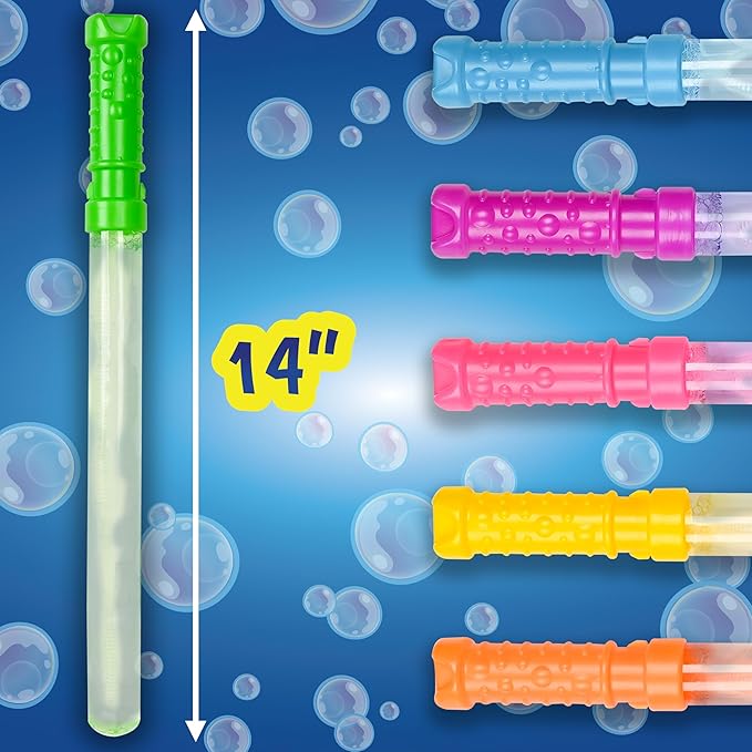 Sunny Days Entertainment Maxx Bubbles 4oz Bubble Wands – 6 Pack Bubble Wand Toy | Summer Fun, Outdoor Birthday Party Favors for Kids, 101799 Blue