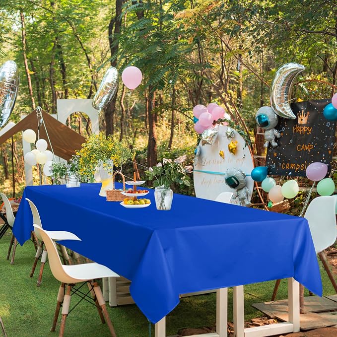 sancua Royal Blue Rectangle Tablecloths 90x156 Inch, 6 Pack | Washable Fabric Table Cloth, Large Reusable Polyester Covers for Wedding, Party, Birthday, Banquet - Image 8