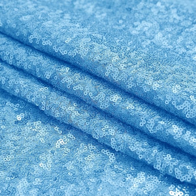 Sugargirl Blue Sequin Backdrop Curtain 4FTx8FT Glitter Blue Background Drapes Sparkle Photography Backdrop for Party Wedding Birthday Wall Decoration(1 Panel) - Image 8
