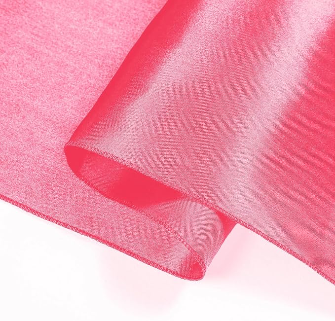 SI Pack of 50 Wedding 12 x 108 inch Satin Table Runner for Wedding, Decorations for Graduations, Engagements, Birthday Parties, Banquets, Runners fit Rectangle, Round Table - Neon Pink - Image 8