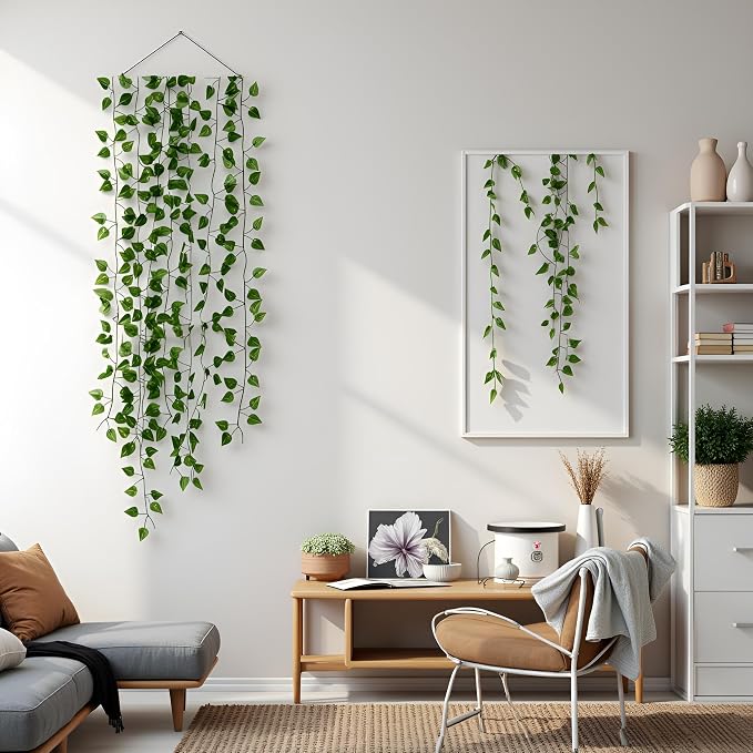 270 Feet 36 Pack Fake Greenery Hanging Garland, Artificial Ivy Leaf Plants, Vine Leaves, Flowers Foliage for Bedroom Garden Wall Decor - Image 7