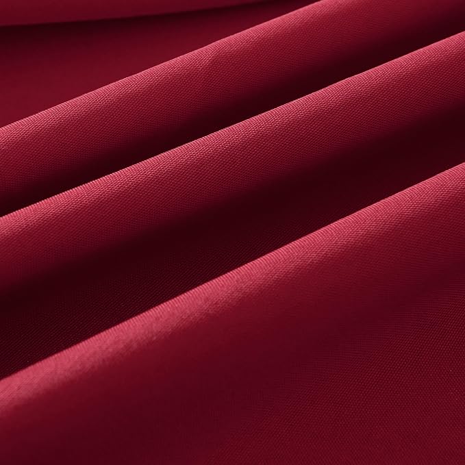 2-Pack Round 120-inch Burgundy Table Cloths, Solid Stain and Wrinkle Resistant Circular Tablecloth, Premium Plain Weave Polyester Fabric Table Linen Covers for Hotel, Banquet - Image 9