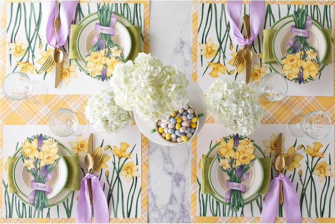 Hester & Cook Disposable Paper Placemats for Dining Table - Square Paper Mats for Parties or Weddings - 18 Sheets Per Pad Made in USA (Daffodils) - Image 5