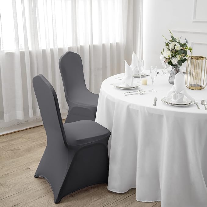 SuperO Waterproof Spandex Chair Cover 25PCS, Stretch Dining Chair Covers, Polyester Outdoor Chair Covers, Protector Stretch Chair Cover for Party Universal, Banquet, Wedding Event, Hotel(Grey) - Image 7