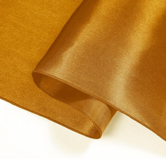 SI Pack of 15 Wedding 12 x 108 inch Satin Table Runner for Wedding, Decorations for Graduations, Engagements, Birthday Parties, Banquets, Runners fit Rectangle, Round Table - Caramel - Image 8