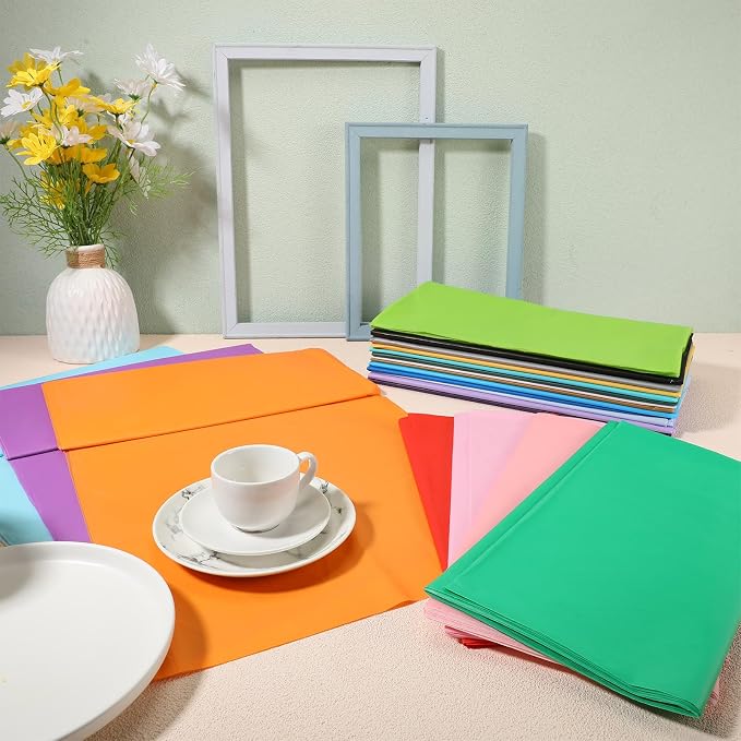 Preboun 40 Pcs Disposable Plastic Tablecloth Bulk 54x108 Inch 20 Colors | Bulk Pack for Parties, Rectangle Plastic Table Covers, Colorful Disposable for Birthday Wedding Graduation Theme Decor - Image 7