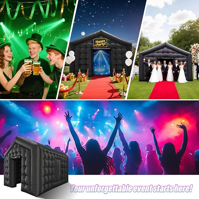 AKSPORT Inflatable Nightclub - Inflatable Party Tent for Adults with 2 Side Doors– Ideal for Music Festivals, Weddings, Raves, Corporate Events (Includes Blower & Repair Kit)
