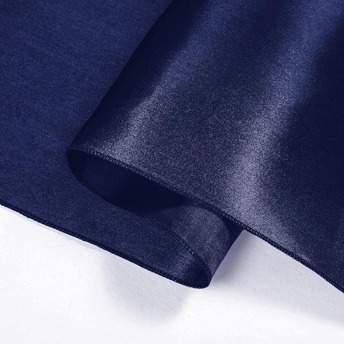SI Pack of 20 Wedding 12 x 108 inch Satin Table Runner for Wedding, Decorations for Graduations, Engagements, Birthday Parties, Banquets, Runners fit Rectangle, Round Table - Navy Blue - Image 8