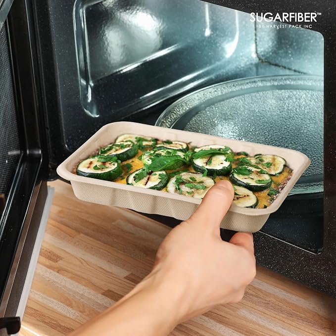 22 oz Compostable Disposable Paper Food Trays Natural Plates, 100 Count | Heavy-Duty, Biodegradable, Serving, Bagasse, Microwave Safe, Eco-Friendly, Sugarcane, Plant Fibers,Sugarfiber, Crawfish Boil - Image 8