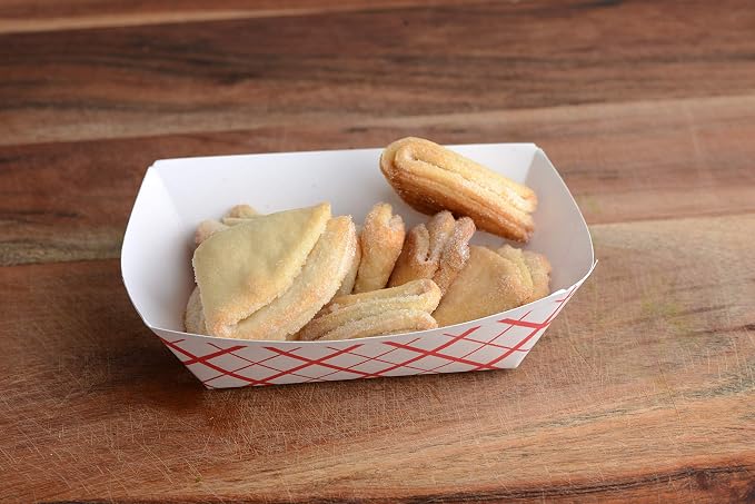 1000ct Disposable Paper Food Tray (1/2 LB) - Red Check Food Tray, USA MADE, Recyclable, Biodegradable, Compostable, Great for Picnics, Carnivals, Party, Camping, BBQ, Restaurants, Fries (0.5lb) - Image 5