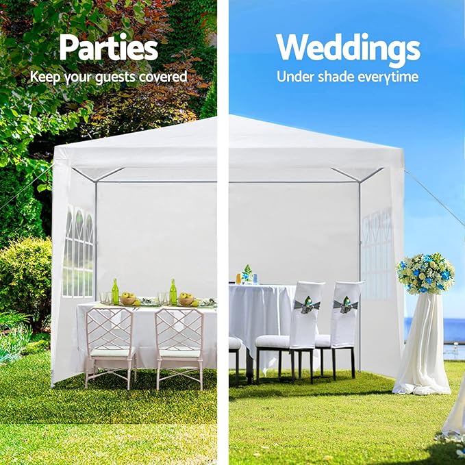 10' X 20' Outdoor Wedding Party Tent Canopy Tent with 6 Removable Sidewalls, Heavy Duty Waterproof Gazebo Patio Shelter for BBQ Camping Party Cater Events