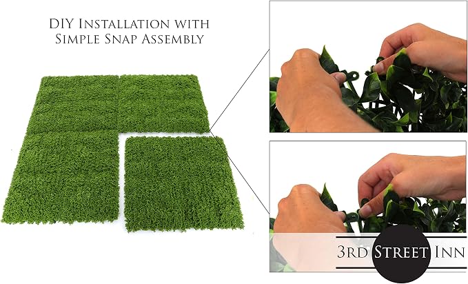 3rd Street Inn Artificial Greenery Wall Panels for Privacy - 12-Pack - Image 5
