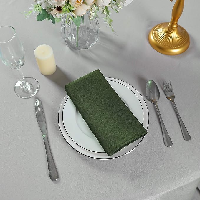 Cloth Napkins 20x20 inch Washable Polyester Dinner Napkins Soft Table Napkins for Wedding Party Dining Banquet(Willow,50PCS) - Image 7