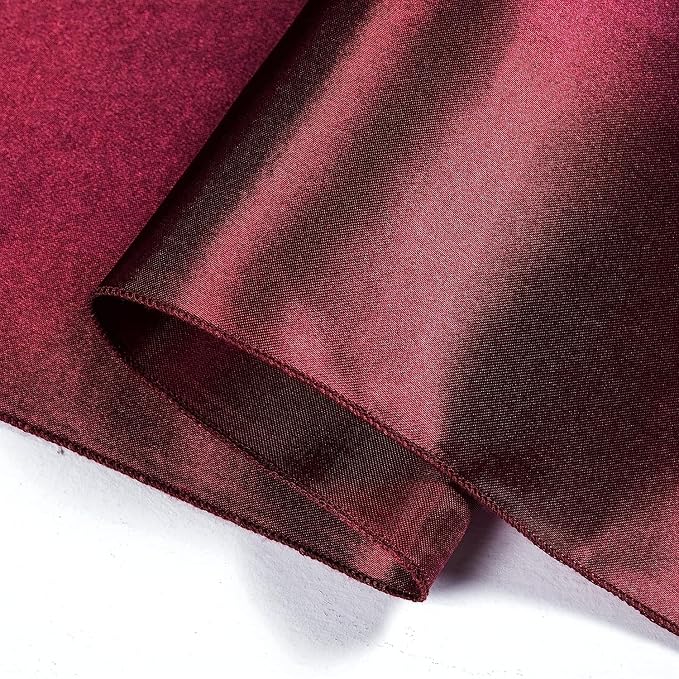 SI Pack of 25 Wedding 12 x 108 inch Satin Table Runner for Wedding, Decorations for Graduations, Engagements, Birthday Parties, Banquets, Runners fit Rectangle, Round Table - Maroon - Image 8