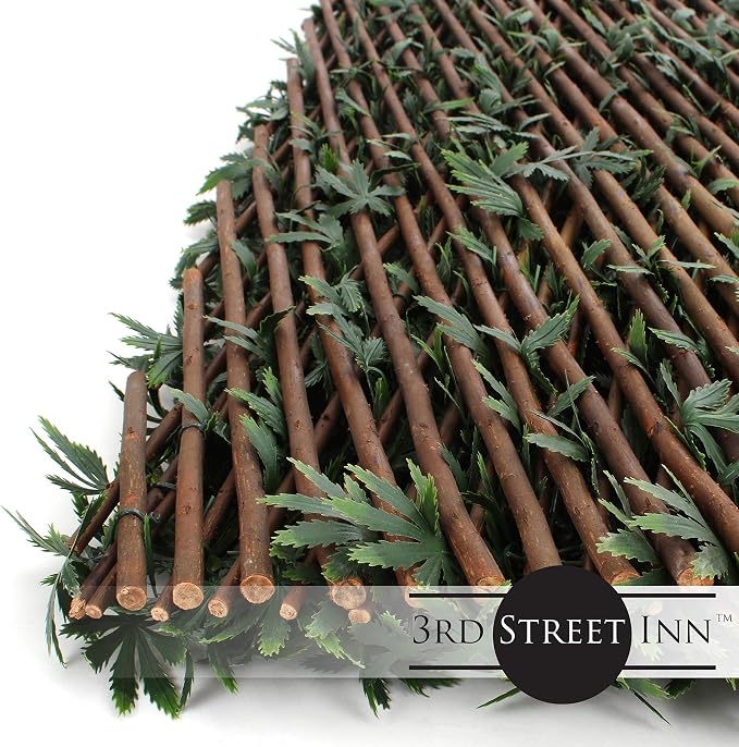 3rd Street Inn Cannabis Leaf Trellis 4-Pack - Fake Weed Plant - Smoke Shop Decor - Marijuana Wall Art - Boxwood and Ivy Privacy Fence Substitute - DIY Flexible Fencing (Cannabis) - Image 6
