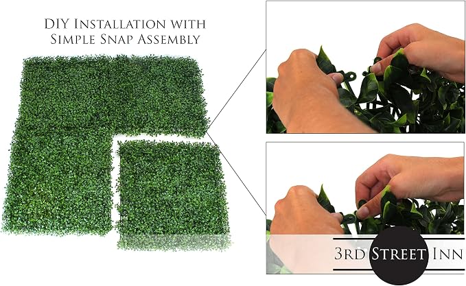 3rd Street Inn Artificial Greenery Wall Panels for Privacy - 20x20 2-Pack - Image 9