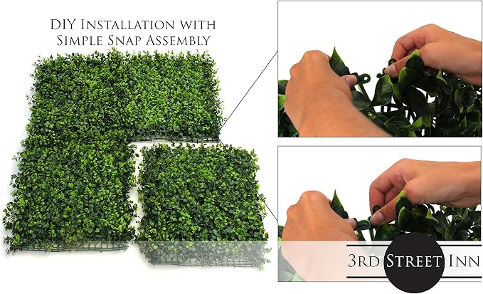 3rd Street Inn Artificial Greenery Wall Panels for Privacy - 12-Pack - Image 7