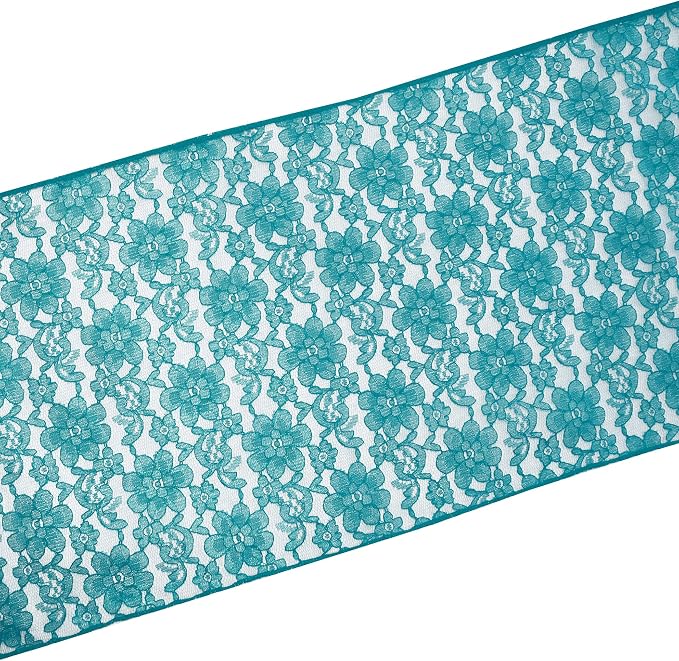 Zen Creative Designs 10 Pack Floral Lace Table Runner Sheer Lace Event Party Wedding Table Decor (12" by 72", Teal) - Image 2