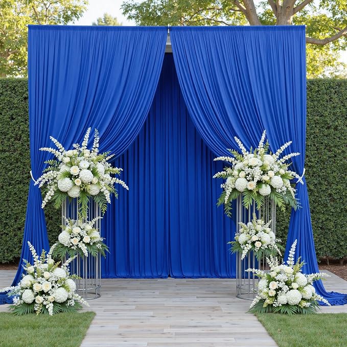 12ft x 10ft Royal Blue Backdrop Curtains for Parties, Wrinkle Free 2 Panels Photo Backdrop Drapes Back Drop Cloth for Wedding Birthday Photography Background Decor - Image 8
