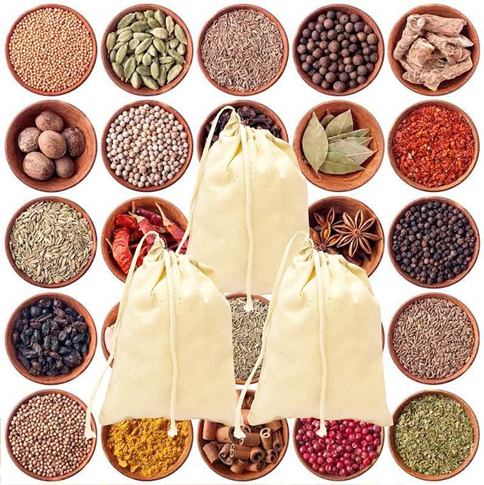 Natural Cotton Reusable Produce Muslin Bags – Multipurpose Drawstring Storage Pouch for Everyday Use (100, 2x3) - Image 7