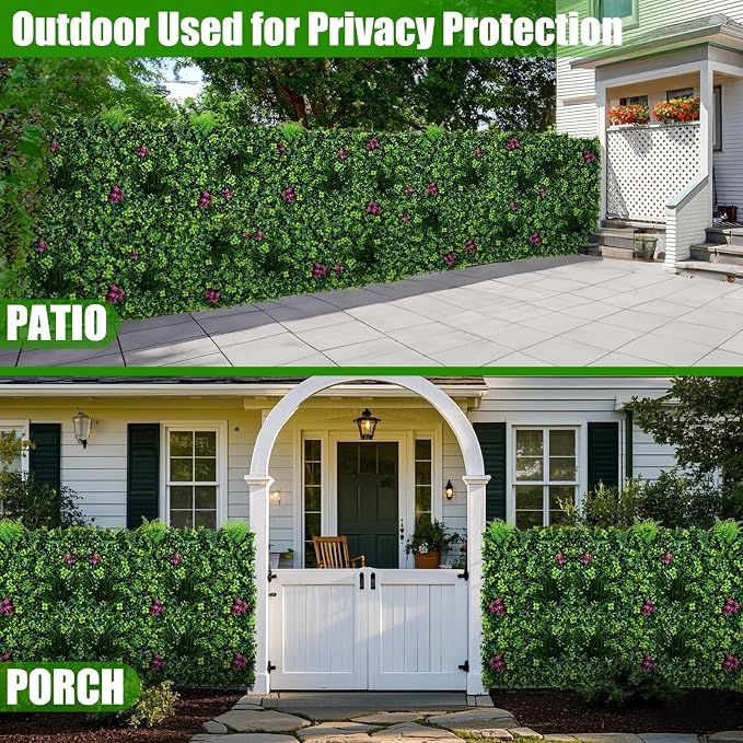 Grass Wall Panels, 20"x20" 12pcs UV-Anti Faux Greenery Backdrop | Boxwood Panels with Mint Leaves,Green Plant Wall Decor for Outdoor Indoor Privacy Patio Garden Backyard - Image 7