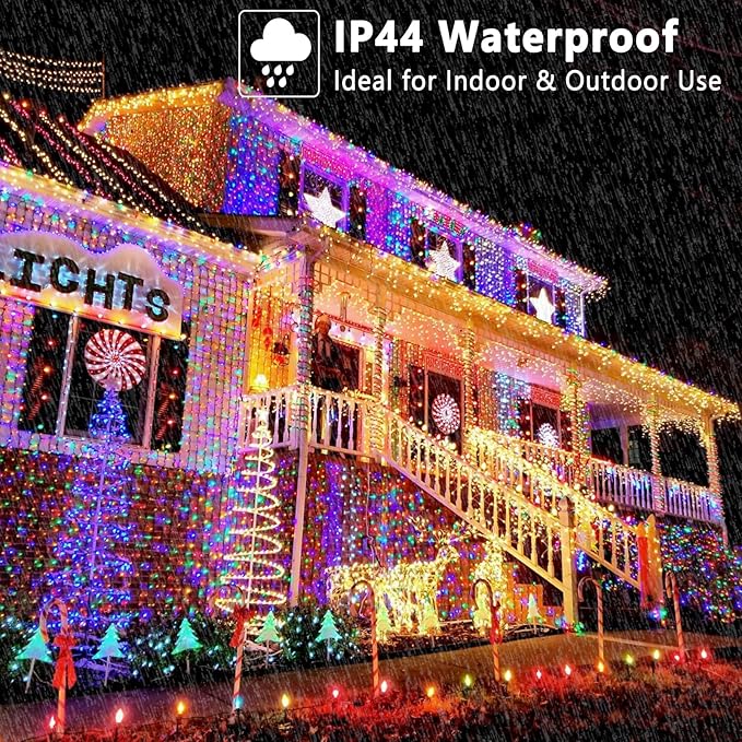 BrizLabs Smart Christmas Lights, 180FT 500 LED Color Changing Christmas Lights with APP/Voice Control, Warm White & Multicolor Xmas Fairy Lights Music Sync Tree Lights Dimmable for Indoor Outdoor Home