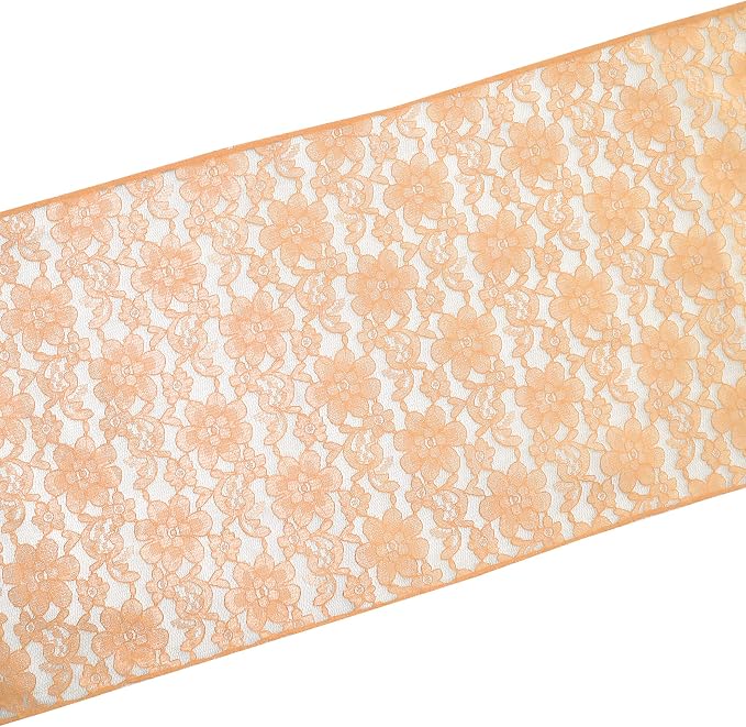 Zen Creative Designs 10 Pack Floral Lace Table Runner Sheer Lace Event Party Wedding Table Decor (12" by 120", Peach) - Image 2