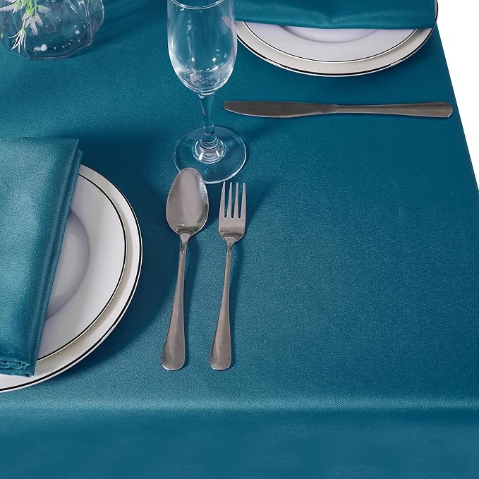 Cupuamon Square Tablecloth 70x70 inch Washable Polyester Fabric Table Cloth for Wedding Party Dining Banquet Decoration(70x70,Caribbean Blue) - Image 7
