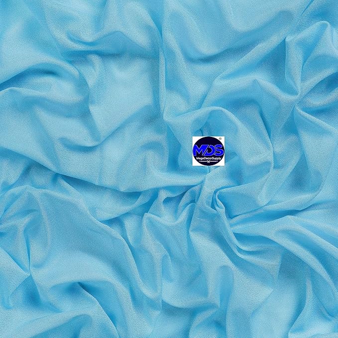 MDS Pack of 1 Wedding Arch Drape Panel (30" Width x 30ft Long) Sheer Chiffon Arbor Canopy Drapery Fabric for Wedding Ceremony Reception Decoration Party Ceiling Backdrop Curtain Swag - Turquoise