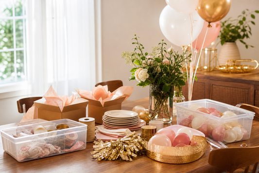 Unbranded repeatable routine scene featuring practical celebration organization